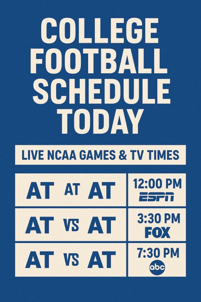 College Football Schedule Today: Live NCAA Games & TV Times